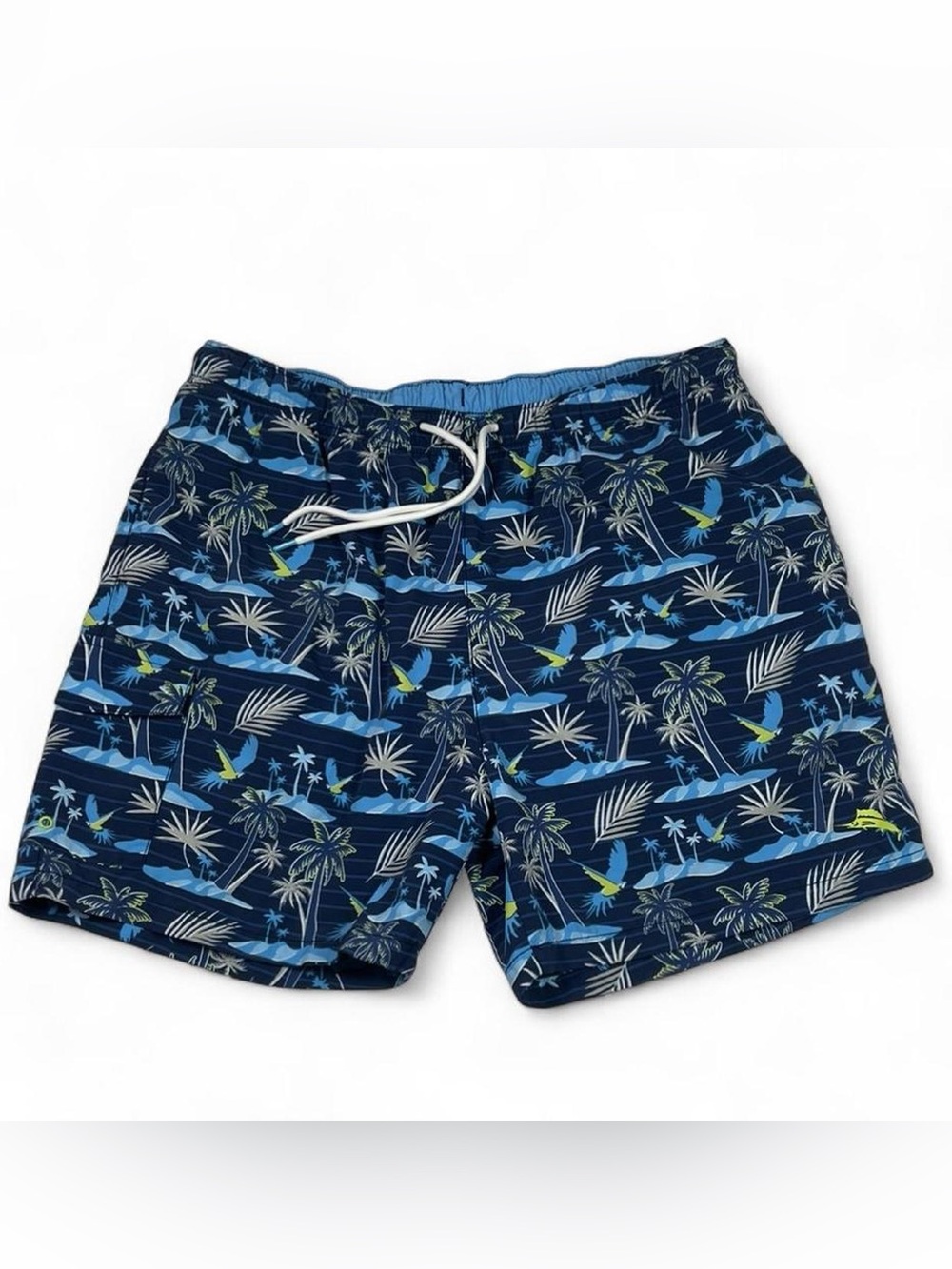 Tommy Bahama Paradise Bird Lined Blue Swim Trunks Men’s Size XL Summer Swimwear